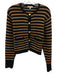 J. Crew Size XS Black & Brown Cotton Knit Striped Button Front Cardigan Sweater Black & Brown / XS