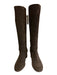 By Far Shoe Size 39 Dark Brown Leather Upper Suede Block Heel Back Zip Boots Dark Brown / 39