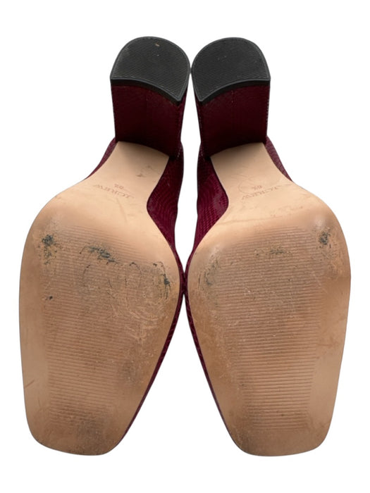 J. Crew Shoe Size 8.5 Burgundy Red Leather Upper Snakeskin Embossed Pumps Burgundy Red / 8.5