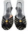 Reformation Shoe Size 9 Black & Cream White Satin Upper Polka Dots Slingbacks Black & Cream White / 9