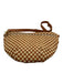 Clare V Cream White & Brown Leather Checkered Woven Zip Close Belt Bag Bag Cream White & Brown