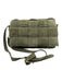 Viola Castellani Milano Sage green Leather Suede Woven Flap Top Crossbody Bag Sage green