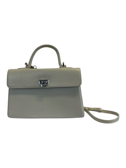 Volver Cream Beige Leather Flap Top Toggle Close Removable Strap Bag Cream Beige