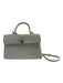 Volver Cream Beige Leather Flap Top Toggle Close Removable Strap Bag Cream Beige