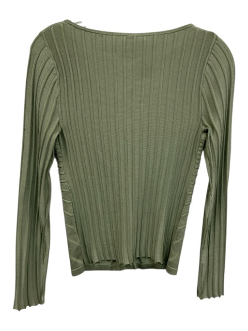 Cult Gaia Size S Sage green Viscose Blend Ribbed Knit Hook & Eye Front Top Sage green / S