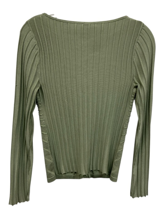 Cult Gaia Size S Sage green Viscose Blend Ribbed Knit Hook & Eye Front Top Sage green / S