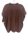 Vanessa Bruno Size XS/S Maroon Brown Silk Short Dolman Sleeve Draped V Neck Top Maroon Brown / XS/S