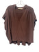 Vanessa Bruno Size XS/S Maroon Brown Silk Short Dolman Sleeve Draped V Neck Top Maroon Brown / XS/S