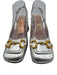 Gucci Shoe Size 38.5 Silver Leather Upper Metallic Horsebit Slingbacks Silver / 38.5