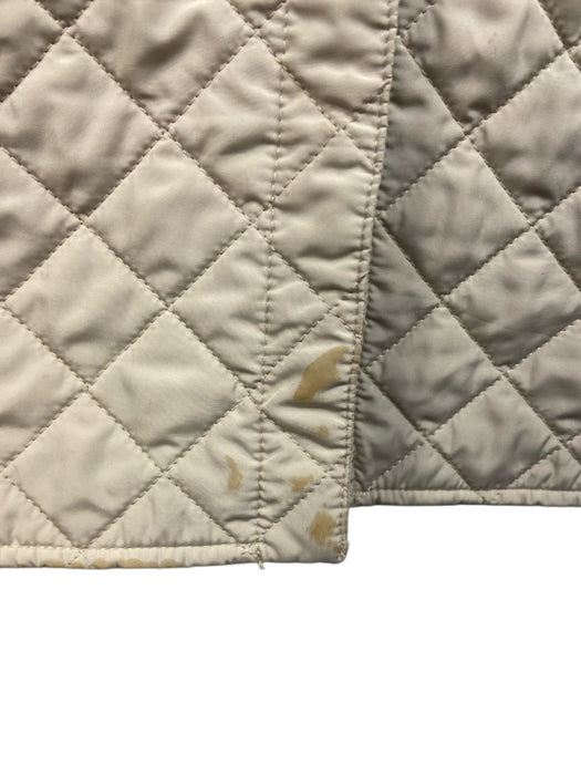 Ann Mashburn Size Small Light Gray Polyester Snap Button Quilted Collar Vest Light Gray / Small