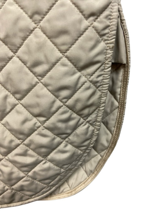 Ann Mashburn Size Small Light Gray Polyester Snap Button Quilted Collar Vest Light Gray / Small