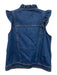 Sezane Denim Size Small Dark Wash Cotton Button Front Ruffles Cap Sleeve Vest Dark Wash / Small