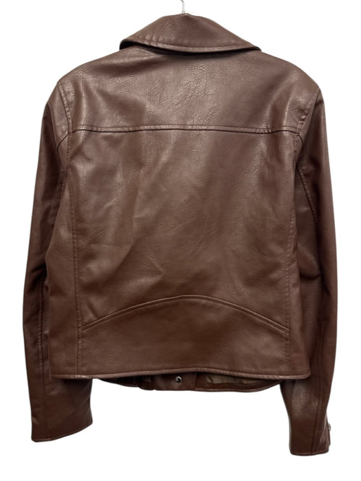 By Anthropologie Size Small Dark Brown Polyester Long Sleeve Zip Front Jacket Dark Brown / Small
