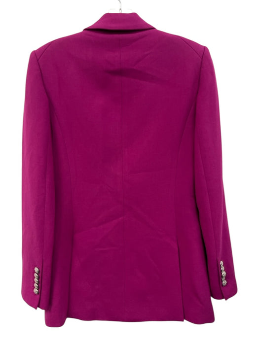 Veronica Beard Size 2 Magenta Pink Polyester Blend Long Sleeve One Button Jacket Magenta Pink / 2