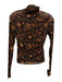 Banana Republic Size Small Black, Brown, Yellow Nylon Blend Long Sleeve Mesh Top Black, Brown, Yellow / Small
