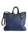 Prada Navy Blue Leather Top Handle Triangle Logo Crossbody Strap Tote Bag Navy Blue / XL