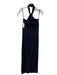 Cinq a Sept Size 2 Navy Blue Polyester Back Zip Midi Halter Neck Dress Navy Blue / 2