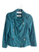 Burberry London Size 6 Turquiose Cotton Blend Button Collar Zip sleeve Jacket Turquiose / 6