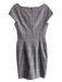 Escada Size 34 Grey & Red Wool Blend Sleeveless Cowl Neck Back Zip plaid Dress Grey & Red / 34
