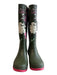 Joules Shoe Size 8 Green & Pink Rubber Round Toe Flower Knee High Rainboot Boots Green & Pink / 8