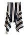 Joie Size 2 Black & White Silk Striped Side Zip Asymetric Hemline Skirt Black & White / 2