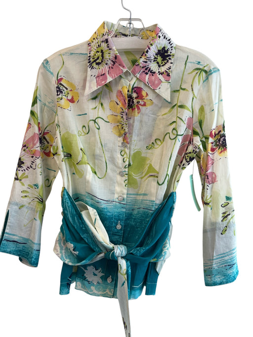 Couleur Size Est S Multi No Fabric Tag Semi Sheer Collared Button Up Top Multi / Est S