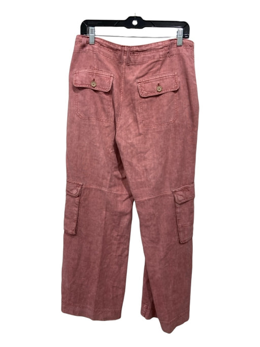 Pilcro Size 29 Dusty Pink Linen Blend Low Rise Button Cargo Straight Wide Pants Dusty Pink / 29