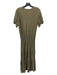 Nation Size M Olive Green Cotton Crew Neck Short Sleeve Smocked Waist Midi Dress Olive Green / M