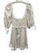 For Love & Lemons Size S White Cotton Blend Eyelet Detail Bow Accent Dress White / S