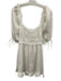For Love & Lemons Size S White Cotton Blend Eyelet Detail Bow Accent Dress White / S