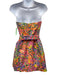 Amanda Uprichard Size S Pink & Multi Viscose Floral Strapless Shirred Back Dress Pink & Multi / S