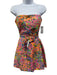 Amanda Uprichard Size S Pink & Multi Viscose Floral Strapless Shirred Back Dress Pink & Multi / S