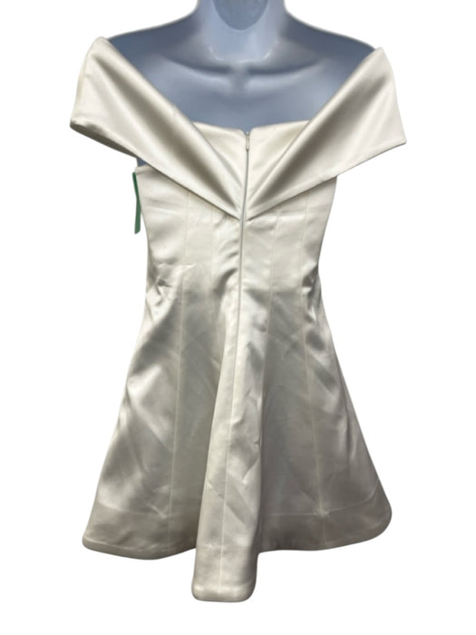 Lovers and Friends Size XS White Acetate Blend Satin Off Shoulder Paneled Dress White / XS