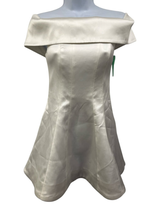 Lovers and Friends Size XS White Acetate Blend Satin Off Shoulder Paneled Dress White / XS
