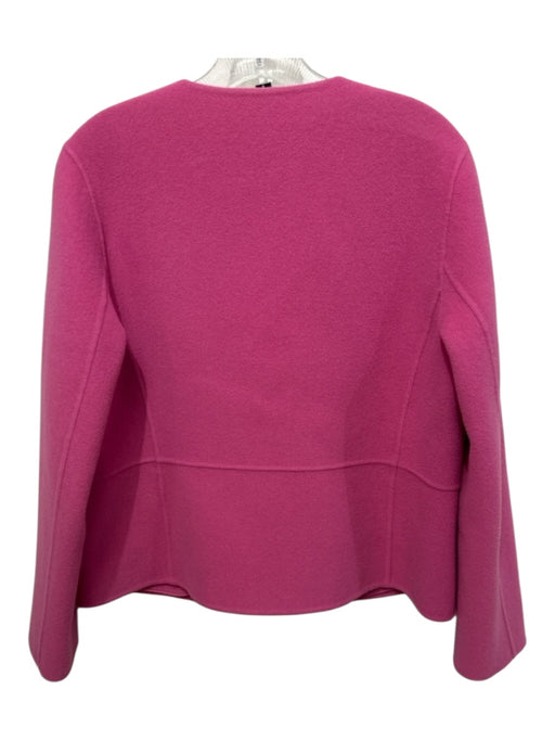 Eileen Fisher Size S Pink Wool Blend Collarless seam detail Long Sleeve Jacket Pink / S