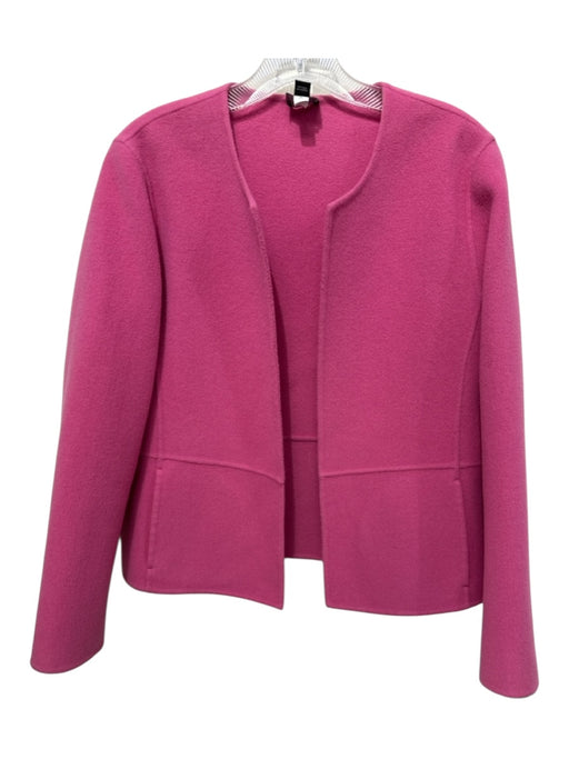 Eileen Fisher Size S Pink Wool Blend Collarless seam detail Long Sleeve Jacket Pink / S