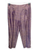 Tara Jarmon Size 36 purple & pink Silk Side Zip Jacquard Straight Leg Pant Set purple & pink / 36