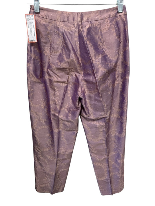 Tara Jarmon Size 36 purple & pink Silk Side Zip Jacquard Straight Leg Pant Set purple & pink / 36