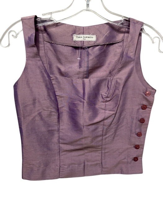 Tara Jarmon Size 36 purple & pink Silk Side Zip Jacquard Straight Leg Pant Set purple & pink / 36