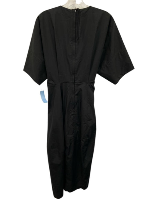 A Piece Apart Size XS/S Black Cotton V Neck Pleated Dress Black / XS/S