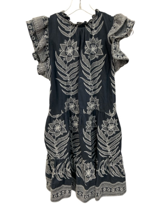 Omika Size L Teal & White Modal Embroidered Dress Teal & White / L