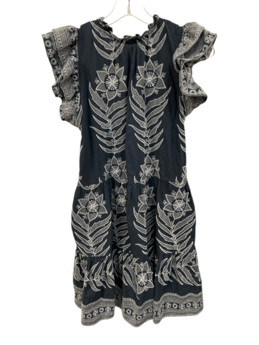 Omika Size L Teal & White Modal Embroidered Dress Teal & White / L