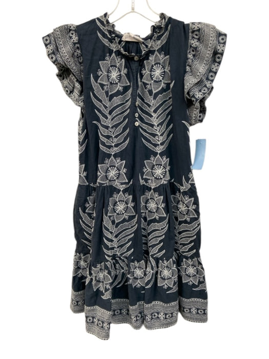 Omika Size L Teal & White Modal Embroidered Dress Teal & White / L