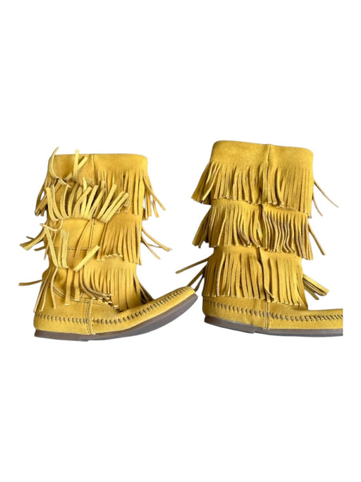 Minnetonka Shoe Size 8 Mustard Suede Fringe Below the Knee Boots Mustard / 8