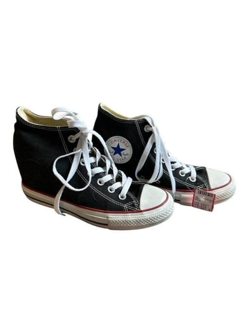 Converse Shoe Size 7.5 Black & White Canvas Wedge High Top Lace Up Sneakers Black & White / 7.5