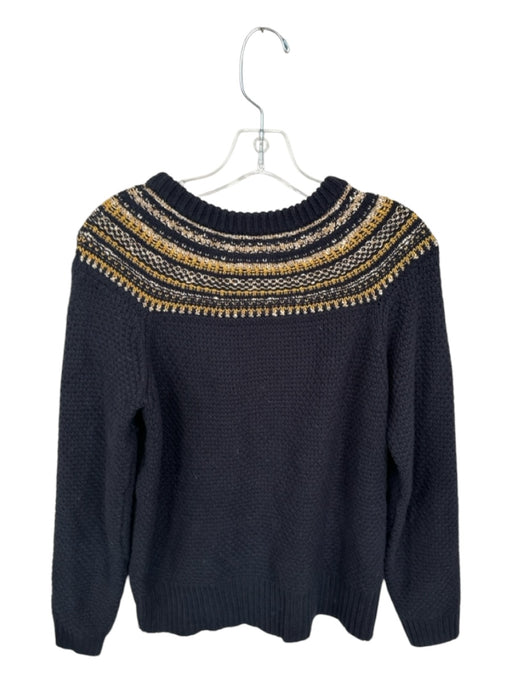 The Reeds Size M Navy & Yellow Cotton Knit Metallic Sweater Navy & Yellow / M