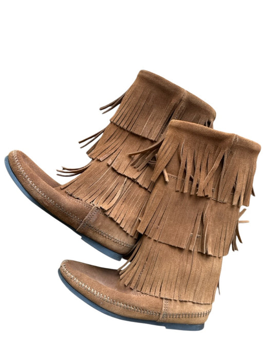 Minnie Tonka Shoe Size 8 Brown Suede Fringe Knee High Boots Brown / 8