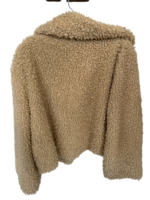The Indigo Child Size S Tan Faux Shearling Hook & Eye Collar short Jacket Tan / S