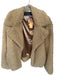 The Indigo Child Size S Tan Faux Shearling Hook & Eye Collar short Jacket Tan / S
