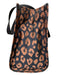 Kate Spade Black & Brown Nylon Cheetah Tote Zip closure Bag Black & Brown